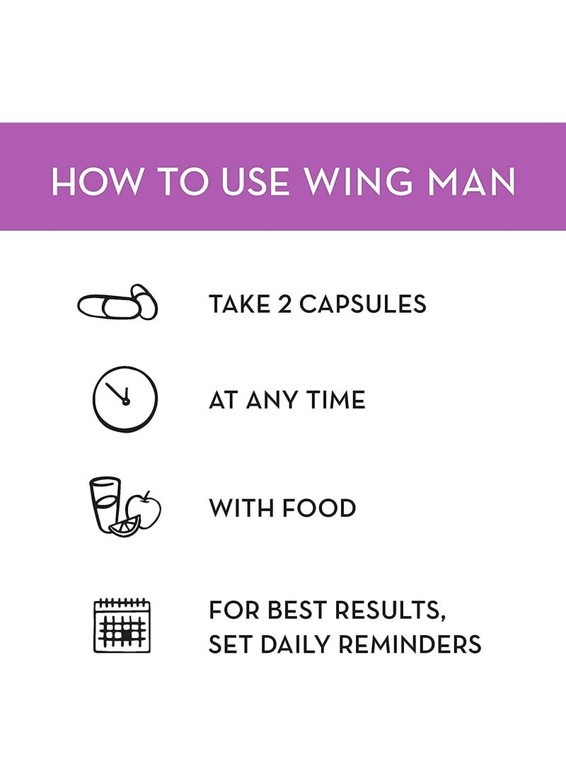 HUM - Wingman - Supports Liver Detox - Clinically Tested Actives - Verified Clean - Milkt Thistle, Dandelion + Artichoke Leaf - 60 Vegan Capsules - Dietary Supplement - Image 1
