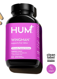 Wingman - Supports Liver Detox - Clinically Tested Actives - Verified Clean - Milkt Thistle, Dandelion + Artichoke Leaf - 60 Vegan Capsules - Dietary Supplement