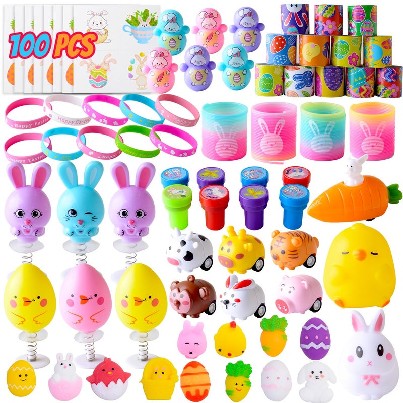 WOONOO 100PCS Easter Egg Fillers Basket Stuffers for Kids Boys Girls, Assortment Toys Bulk for Party Favors, Easter Gifts for Kids Egg Hunt Goodie Bags Stuffers Classroom Prize - Image 1