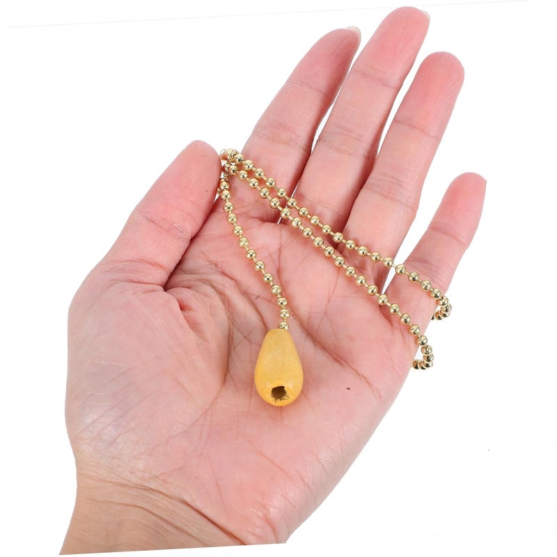Solid Wood Pull Cord Handle Beaded Chain Extension For Light Fixture - Image 5