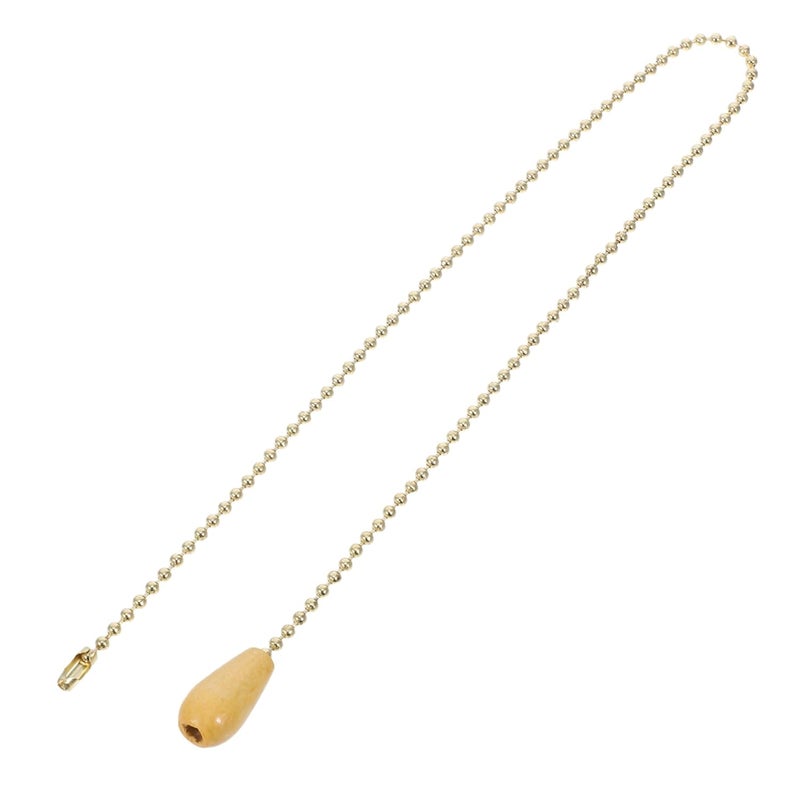 Solid Wood Pull Cord Handle Beaded Chain Extension For Light Fixture - Image 2