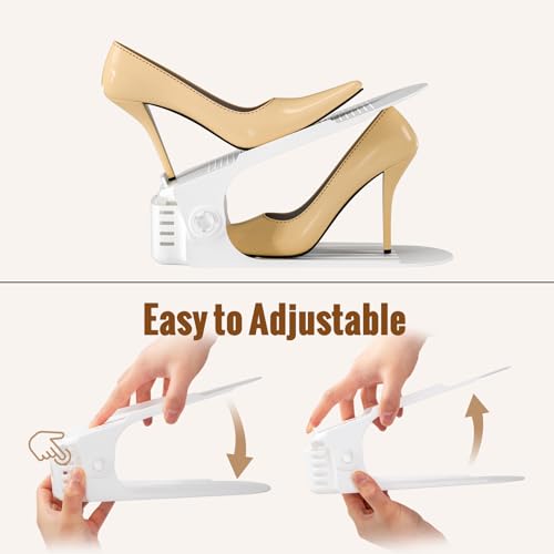 Neprock Shoes Slots Organizer for Closet, Shoe Rack Organizador De Zapatos for Closet Organization, Shoe Slots Organizer Shoe Storage Shoe Holder Space Saver for Entryway(12 Pack)(White) - Image 4