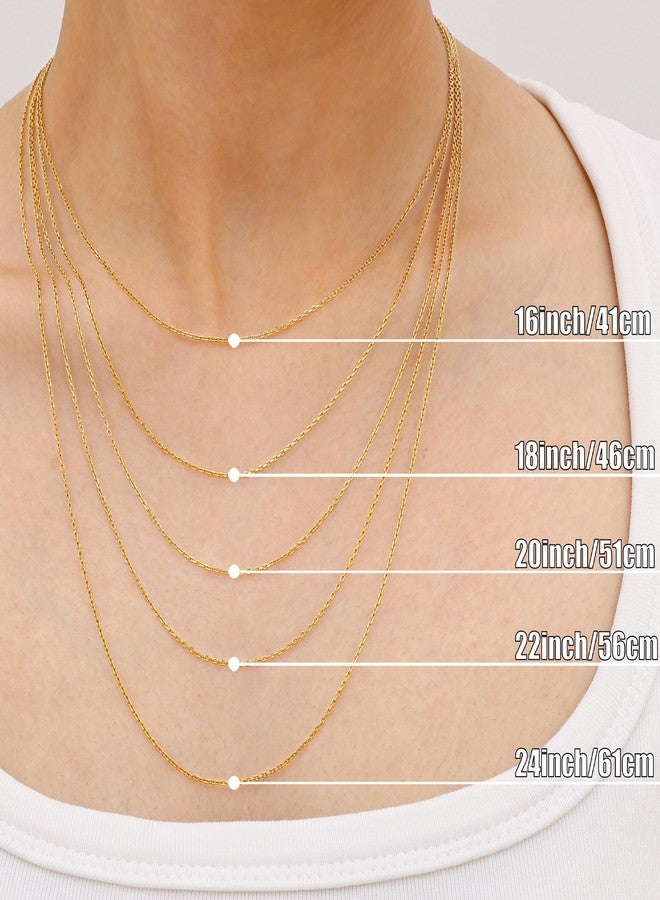 Gacimy Chain Necklace for Women, 14K Gold Plated/Silver Tone Cable Chain for Women, 1.1mm Thin Dainty Necklace Chains 16 Inch, 16 Inches, Stainless Steel, No Gemstone - Image 3