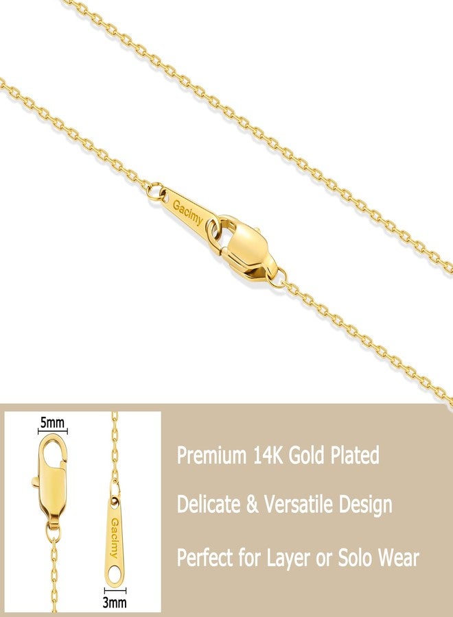Gacimy Chain Necklace for Women, 14K Gold Plated/Silver Tone Cable Chain for Women, 1.1mm Thin Dainty Necklace Chains 16 Inch, 16 Inches, Stainless Steel, No Gemstone - Image 4