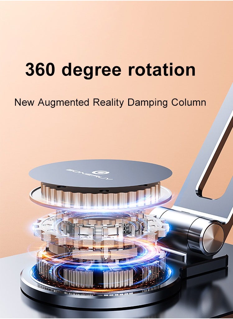HouDeOS Metal iPad Stand Foldable Tablet Stand iPad Holder Stand Adjustable Mobile Phone Holder for iPad Pro 2021 iPad Air 4 iPad mini iPhone 14/14 Plus/14 Pro/14 Pro Max/13 Pro Max Samsung Galaxy Tab S7  - Image 4