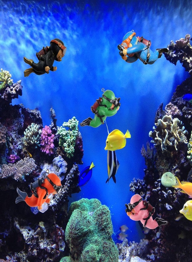 Gwindrise Fish Tank Decorations with 2-Pack Cute Little Floating Divers and Float Balls - Perfect Aquarium Decor for Fish Playmates, Suitable for All Fish Tanks, Black - Image 3