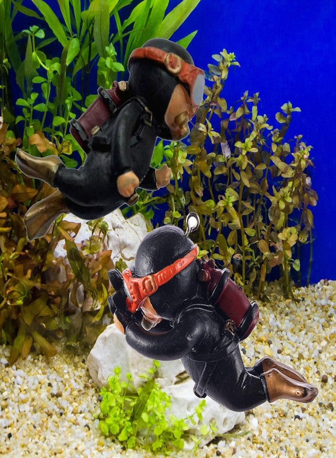 Gwindrise Fish Tank Decorations with 2-Pack Cute Little Floating Divers and Float Balls - Perfect Aquarium Decor for Fish Playmates, Suitable for All Fish Tanks, Black - Image 5