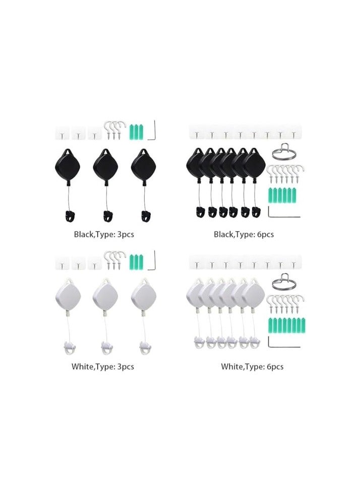 Bluejw Cable Management 3/6 Packs Retractable Ceiling Pulley System Compatible - Image 2