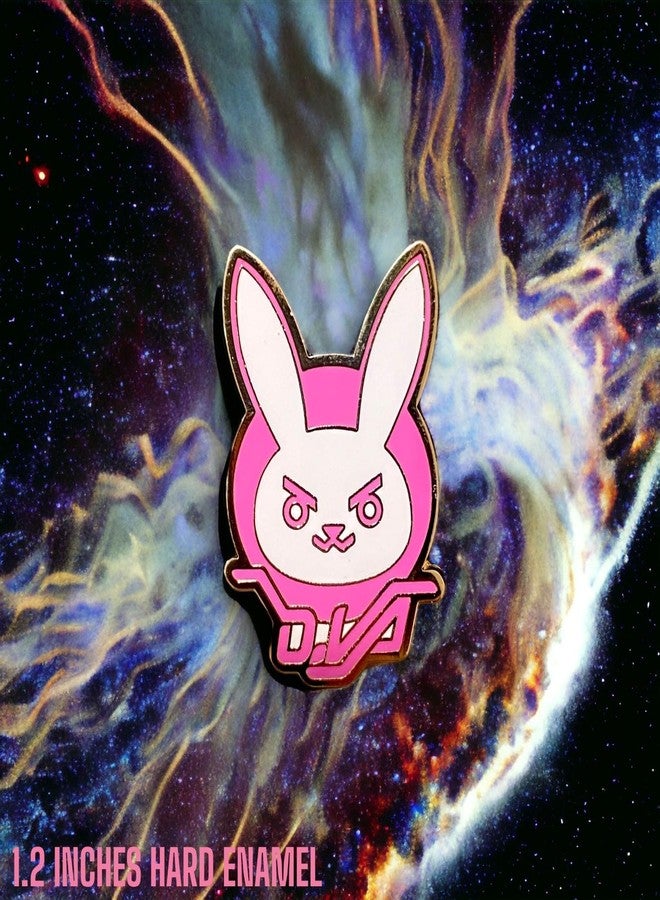 KOZUKI Overwatch Pin Overwatch 2 D.Va Pin DIva Bunny Pin Overwatch merch Gaming Pin Anime Enamel Pin Gaming Enamel Pin Gift for Gamers (Pink) - Image 2