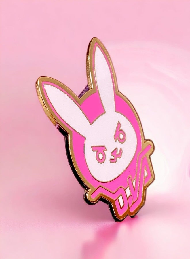 KOZUKI Overwatch Pin Overwatch 2 D.Va Pin DIva Bunny Pin Overwatch merch Gaming Pin Anime Enamel Pin Gaming Enamel Pin Gift for Gamers (Pink) - Image 3