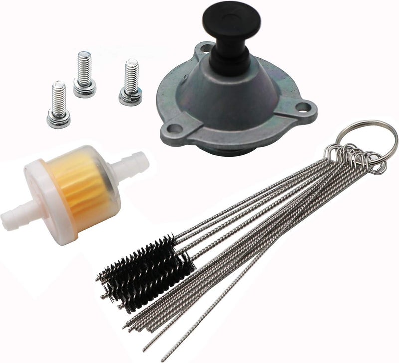 KIPA Carburetor Primer Diaphragm Cover with Carbon Dirt Jet Cleaner Tool Kit for Arctic Cat and Suzuki ATVs - Image 1