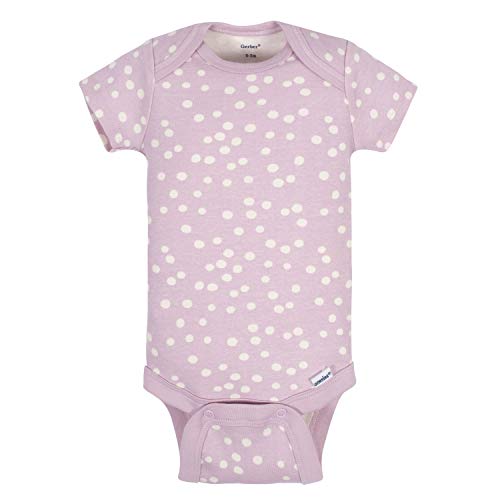 Grow by Gerber Baby Girls 5-Pack Short-Sleeve Onesies Bodysuits, Grey/Pink/Ivory, 0-3 Months - Image 4