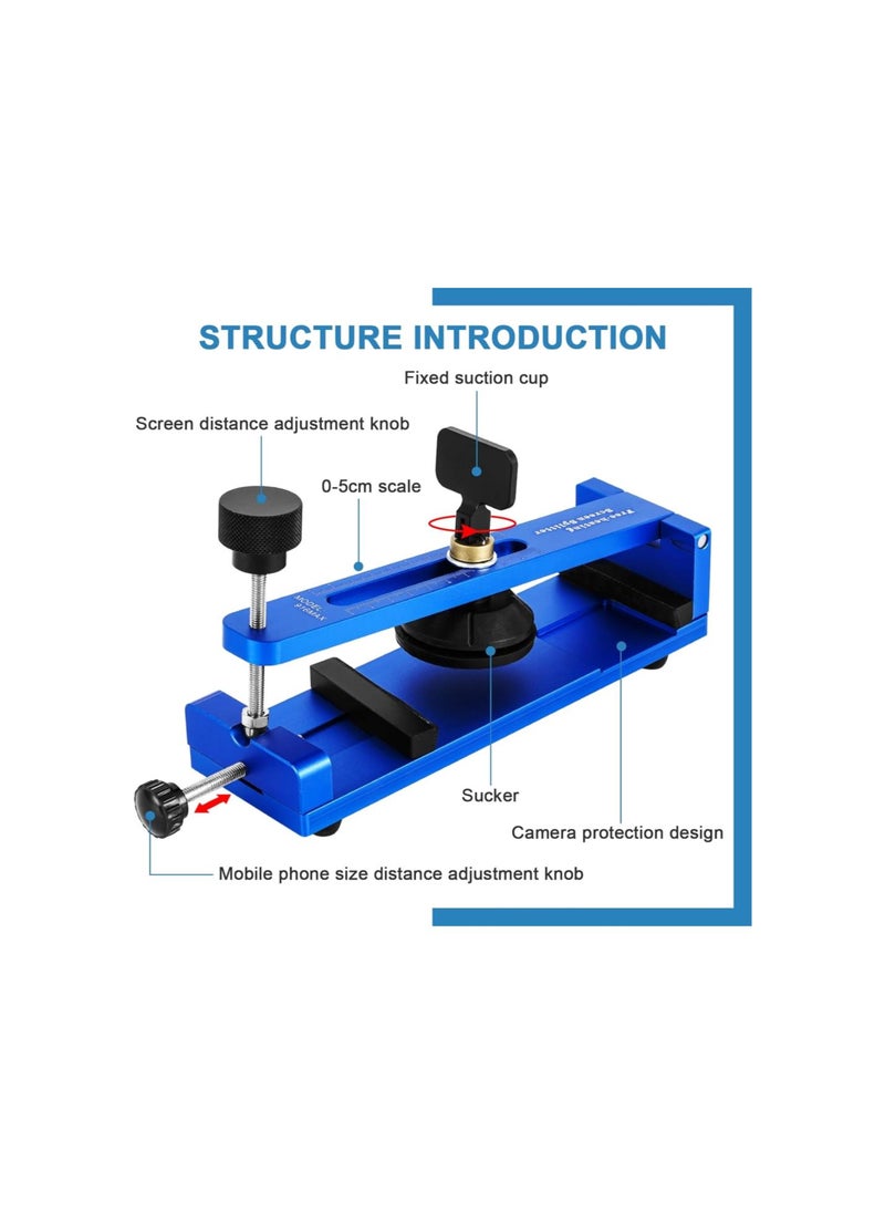 Phone Screen Separator Tool Machine with Suction Cup, Mobile Phone Free-Heating Screen Removal Tool Kit for LCD Phone Screen 6” 6.4” (Blue)