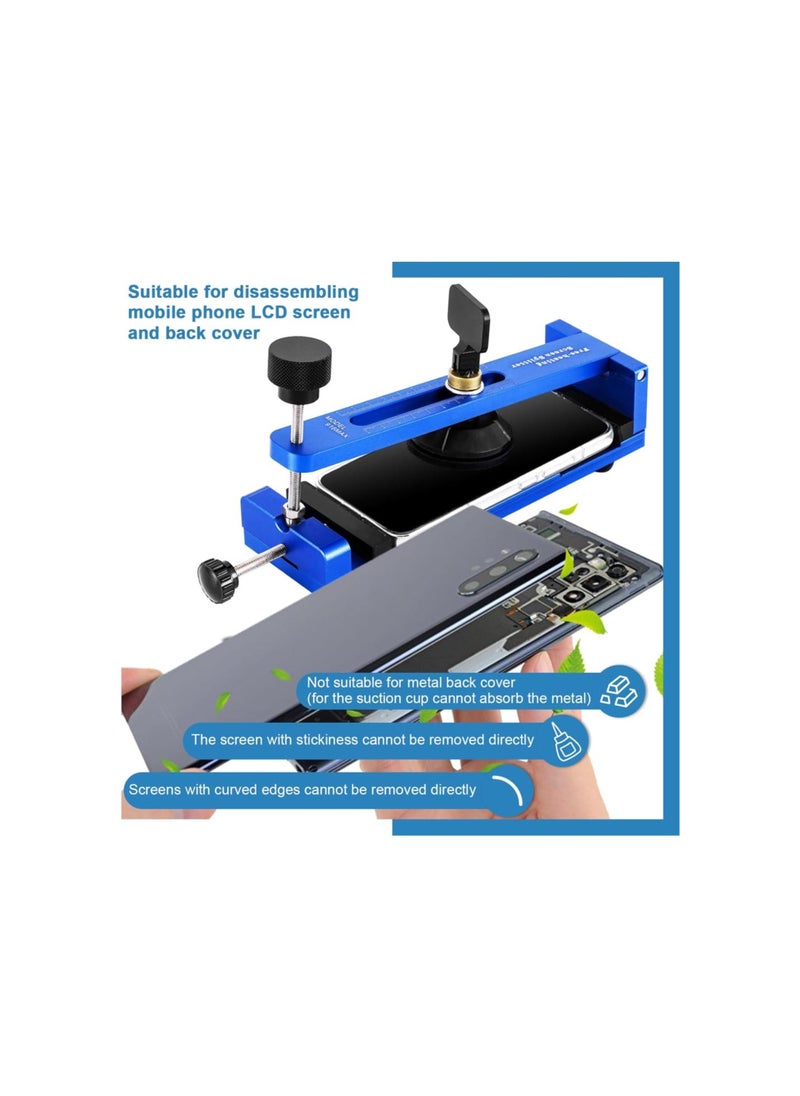 Phone Screen Separator Tool Machine with Suction Cup, Mobile Phone Free-Heating Screen Removal Tool Kit for LCD Phone Screen 6” 6.4” (Blue)