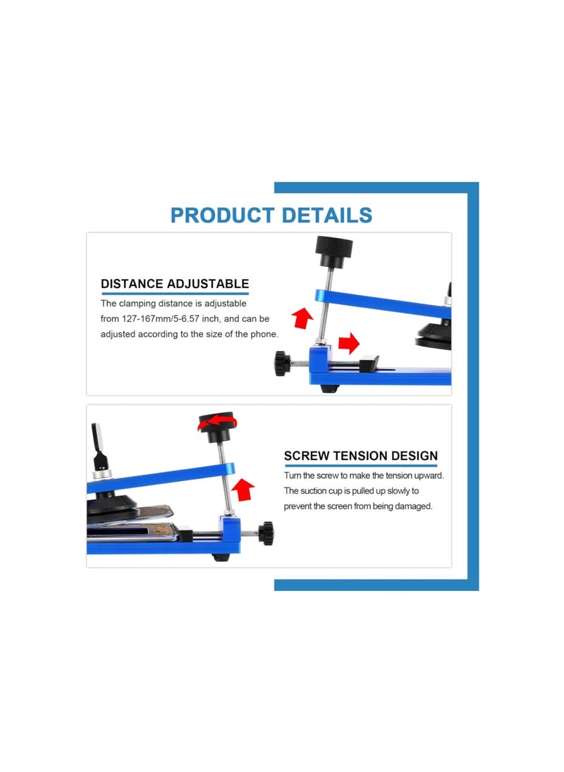 Phone Screen Separator Tool Machine with Suction Cup, Mobile Phone Free-Heating Screen Removal Tool Kit for LCD Phone Screen 6” 6.4” (Blue)