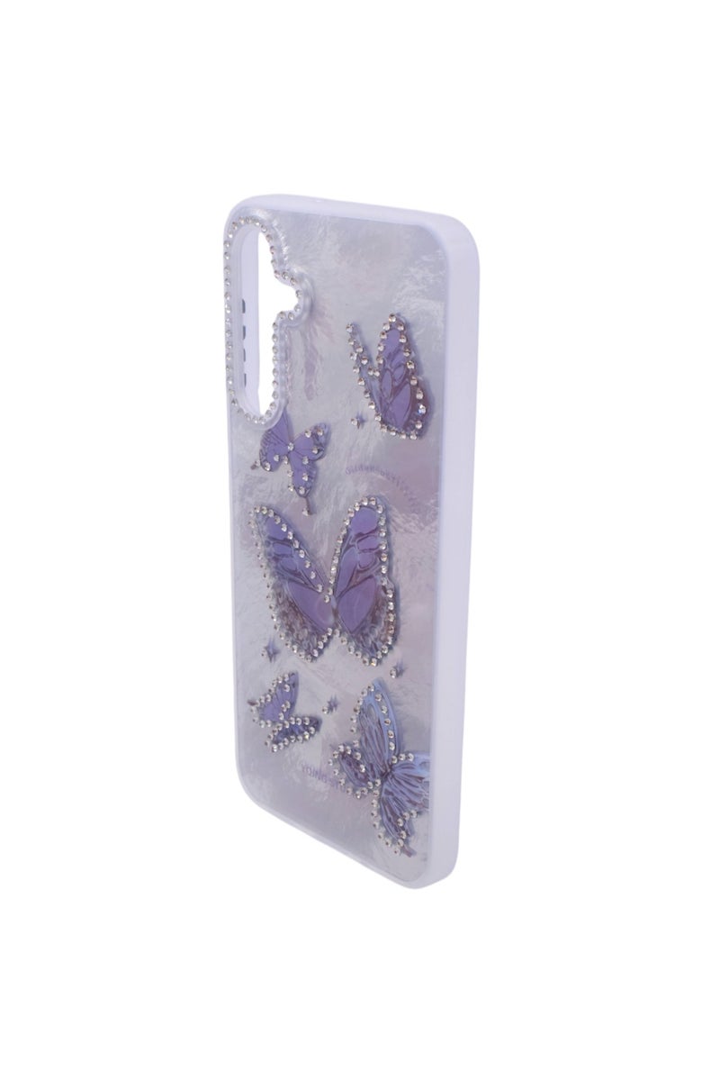 TPU Butterflies and Rhinestones Back Cover Case For Samsung Galaxy A16 - Multicolor CFS224 - Image 2