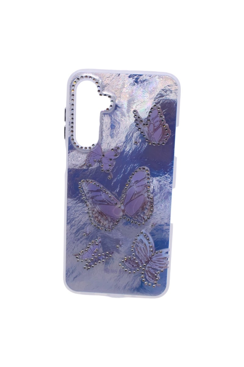 TPU Butterflies and Rhinestones Back Cover Case For Samsung Galaxy A16 - Multicolor CFS224 - Image 1