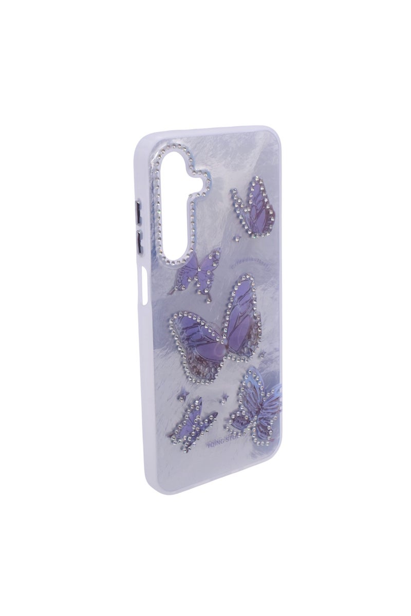 TPU Butterflies and Rhinestones Back Cover Case For Samsung Galaxy A16 - Multicolor CFS224 - Image 3