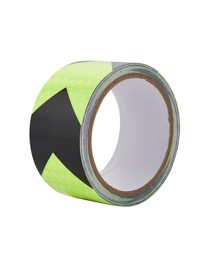 LAWAZIM Snail Reflective Safety Tape - 1 Piece, 5cm×5m (2inx16.4ft), Neon Yellow-Green/Black - High Visibility Arrow Pattern Waterproof Self-Adhesive Safety Marking Tape for Indoor & Outdoor Use - Image 2