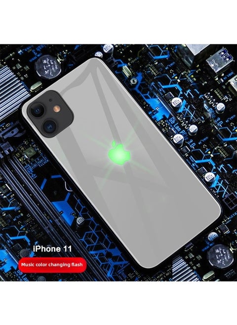 Mobile Phone Case For Iphone 14 For Iphone 11Pro Flash 13Mini Luminous X Internet Celebrity 12 Mobile Phone Case-Color:White No Word [voice Control Color Light]]-Applicable Model:For Iphone 6S/6(4.7 Inch Universal)