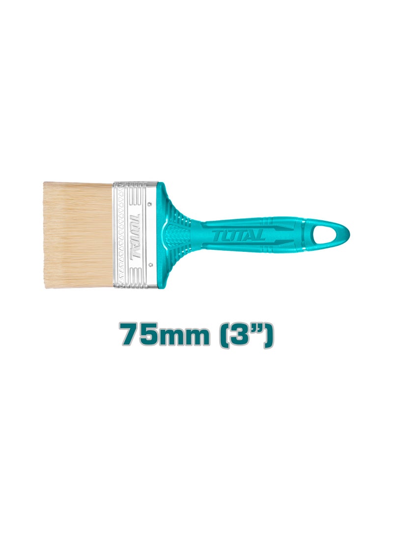 TOTAL TOTAL 3 Pieces Paint Brush Set – Assorted Sizes, Durable Synthetic Bristles, Comfortable Handles – Ideal for Walls, Wood, Metal & Oil-Based Paint Types  - Image 4