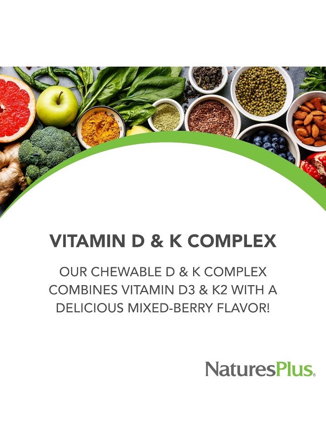NaturesPlus Chewable D & K Complex Tablets for All Ages - Image 2