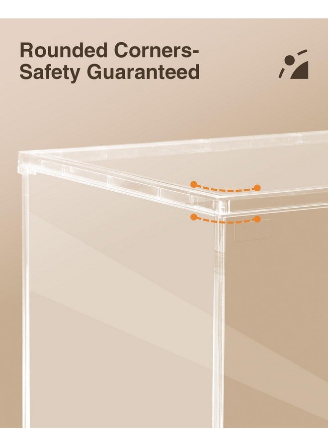 ROBOTIME Clear Acrylic Display Case Dustproof Box Stand with White Base, Dust Cover Display Case for Assemble Countertop Cube Organizer Stand Storage Boxes（11.3x9.3x9.6inch） - Image 2