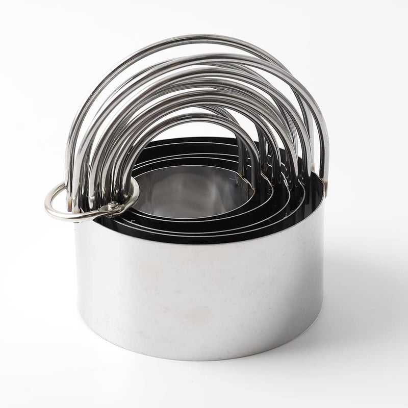 FREESHU Cookie Cutters Set Of 10  5 Sizes Round And 5 Sizes Square Stainless Steel Biscuit Cutters With Handles - Image 3