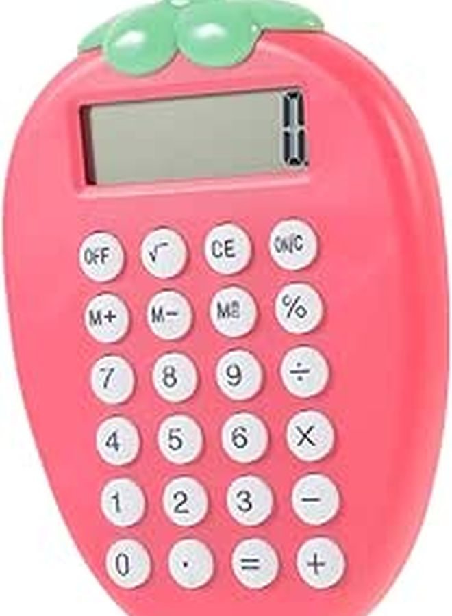 Solar Calculator Keychain Portable Basic Office Calculator For Students Adorable Mouse Design Green - Image 1