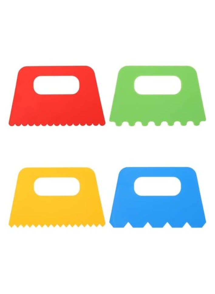 PROMASS Plastic Paint Scraper, Plastic Putty Knife Putty Plastic Spreader Spackle Tool Plastic Putty Knife scraper Tool Kids Putty Scraper for Art 4pcs  - Image 1