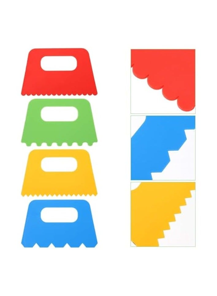PROMASS Plastic Paint Scraper, Plastic Putty Knife Putty Plastic Spreader Spackle Tool Plastic Putty Knife scraper Tool Kids Putty Scraper for Art 4pcs  - Image 2