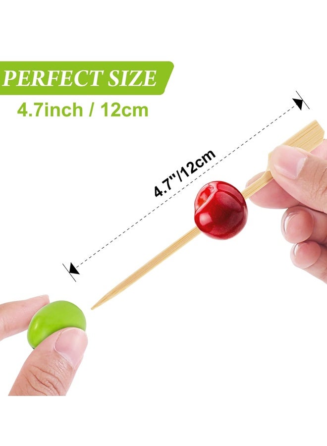 100PCS Bamboo Skewers for Appetizers,Cocktail Picks Fancy Toothpicks for Appetizers, Flat Paddle Wooden Skewers Food Sticks for Party Drinks Fruit BBQ Accessories - Image 2