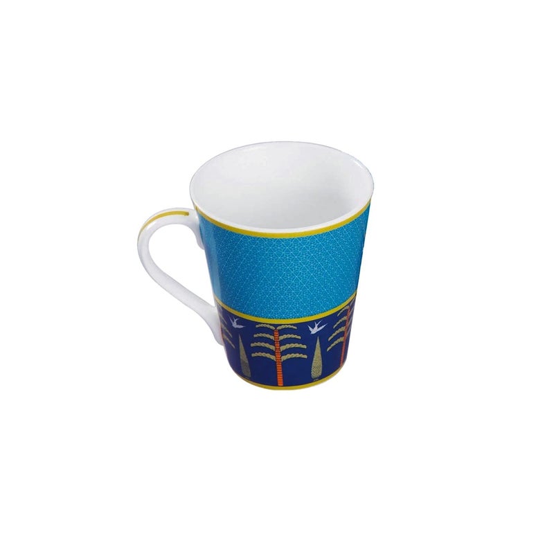 India Circus Floral Ceramic Tea Milk or Coffee Mugs Set of 2 300ml Each Multicolor can be Used to Gift to Loved Ones ICMM2CC9 - Image 2