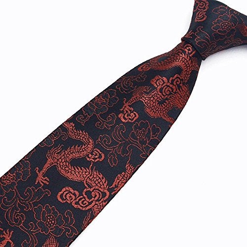 Secdtie Men's Wide Black Red Ties Paisley Jacquard Woven Daily Dress Meeting Neckties - Image 2