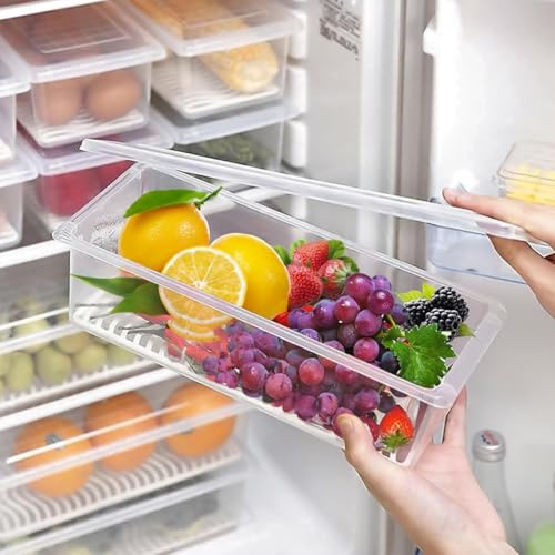 Senego (Pack of 6 Fridge Storage Boxes, Plastic Boxes for Storage, Storage Box for Kitchen, Kitchen Organizer Items, Fridge Organiser, Kitchen Storage Container Set - Image 1