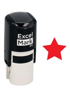 ExcelMark Round Teacher Stamp - Solid Star - Red Ink  - Image 1