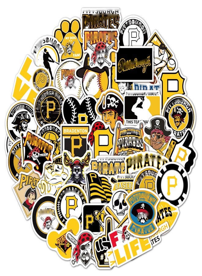 50pcs PGH Baseball Sport Stickers for Boys Girls Teens Adults, Waterproof Vinyl Stickers for Laptop Flasks Phone Water Bottle Luggage Cup Bike Notebook Car Tablet, Trendy Sports Decals Pack