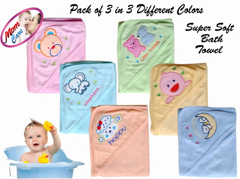 MOM CARE Cotton Hooded Bath Towels for Newborn Baby Wash Cloth for Babies Extra Soft Bathing Towel Infants Toddlers,(Pack of 1) Yellow L-76cm X B-76cm - Image 3