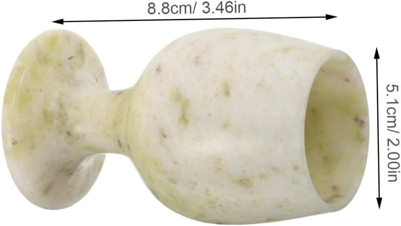 PRETYZOOM Vintage Medieval Goblet Jade Wine Cup 52x85mm Stone Chalice Cup Decorative Drinking Vessel for Renaissance Ceremonial Wedding and Home Bar - Image 2