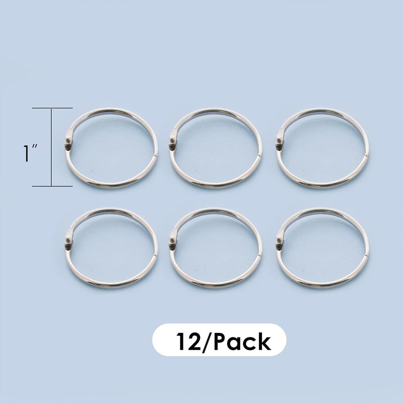 Bazic Products BAZIC Loose Leaf Binder Ring 1", Book Rings Binder Rings, Nickel Plated Steel Metal Ring for Flash Cards, Index Card, Keychain (12/Pack), 1-Pack - Image 2