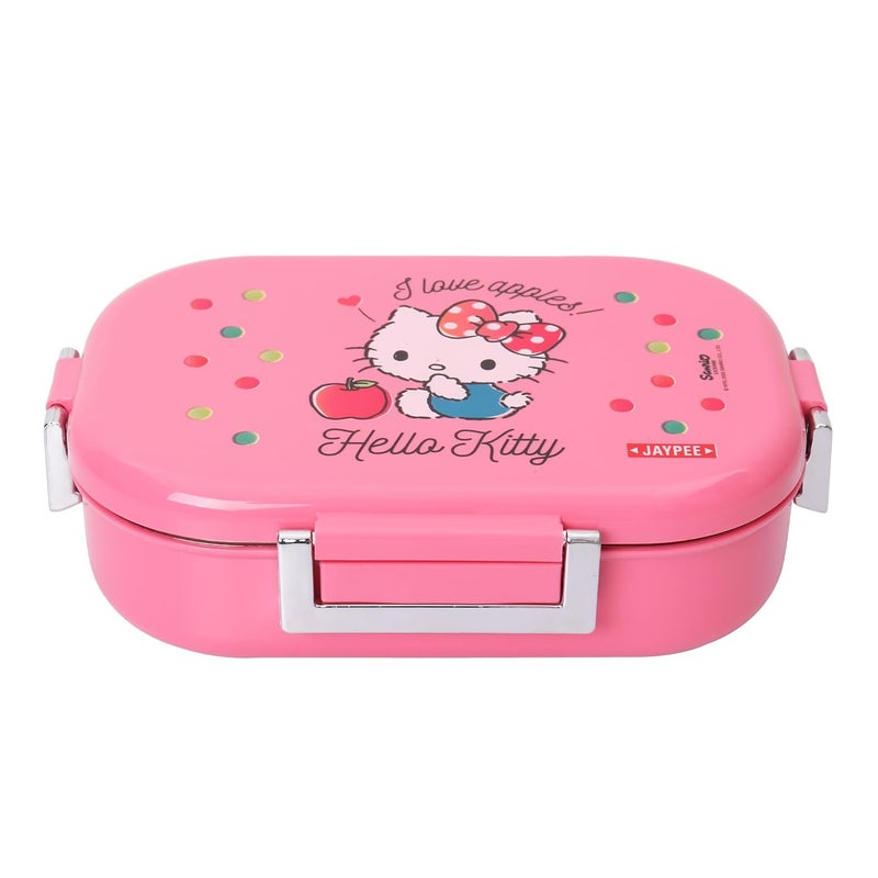 JAYPEE PLUS JAYPEE Missteel Hello Kitty Lunch Box Plastic with Inner Stainless Steel Lunch Box for Kids School Girls, Picnic Airtight Leak- Proof Tiffin Box 650 ml,Pink - Image 1