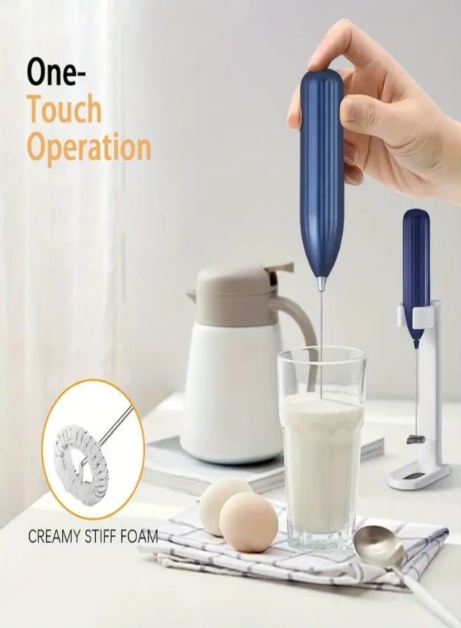 AROAQ High-Speed Electric Milk Frother with a Stand, Featuring a 10000 RPM Motor, 25 Spiral Whisks, Portable Design, Perfect for Home Use, Camping, And Making Coffee, Lattes, Cappuccinos, And Matcha - WHITE - Image 3