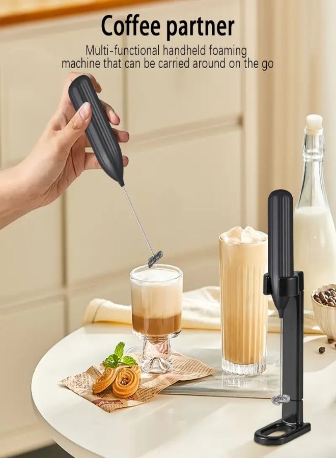 AROAQ High-Speed Electric Milk Frother with a Stand, Featuring a 10000 RPM Motor, 25 Spiral Whisks, Portable Design, Perfect for Home Use, Camping, And Making Coffee, Lattes, Cappuccinos, And Matcha - WHITE - Image 4