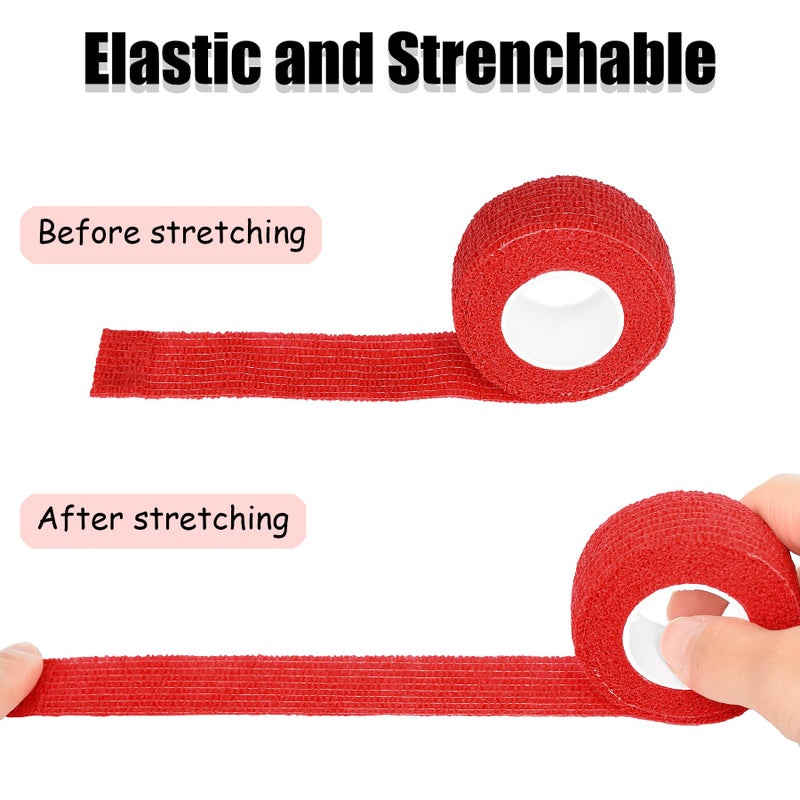 Twavang 6 Pack 1 Inches Self Adhesive Bandage Wrap Breathable Cohesive Bandage Elastic Tape for Pets, Athletic, Sports, Wrist, Knee, Ankle(5 Yards Per Roll, Mixed Colors) - Image 4