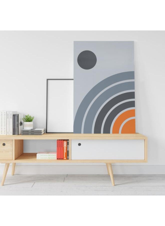 Abstract Geometric with small black circle Printed canvas wall art