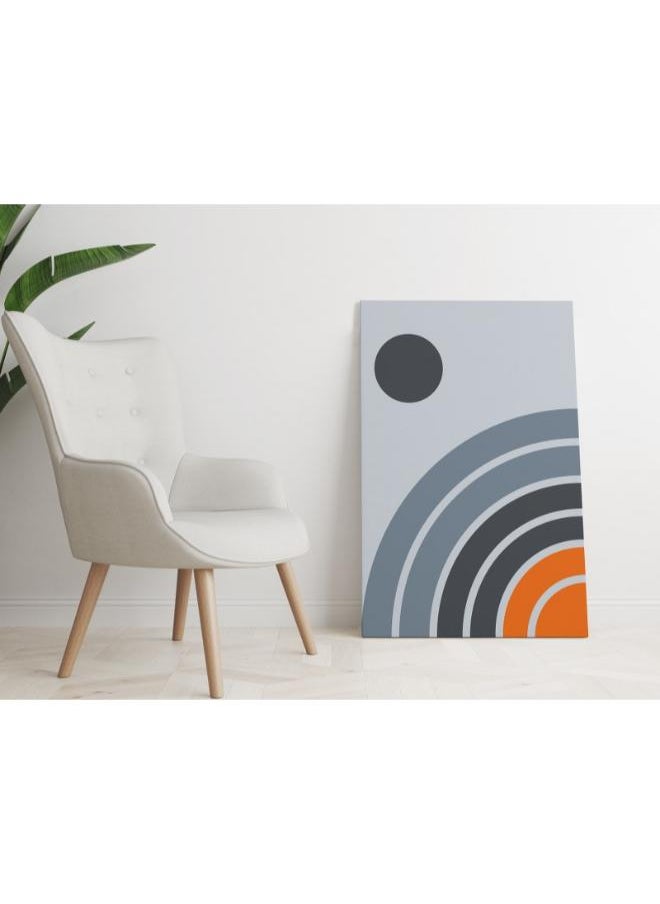 Abstract Geometric with small black circle Printed canvas wall art