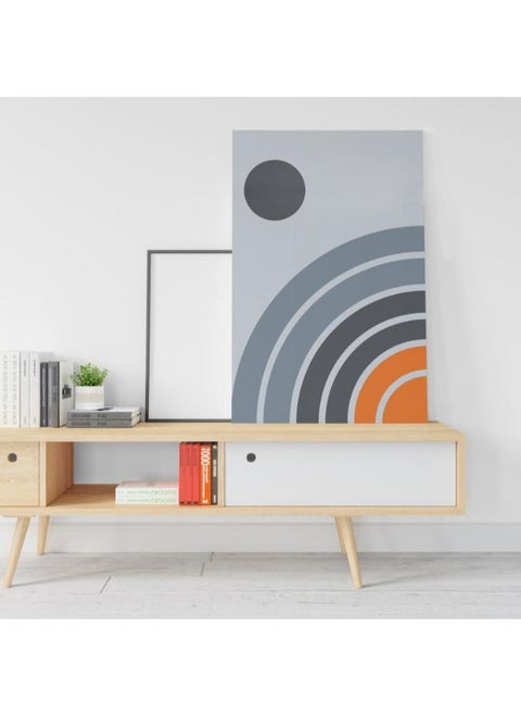 Abstract Geometric with small black circle Printed canvas wall art