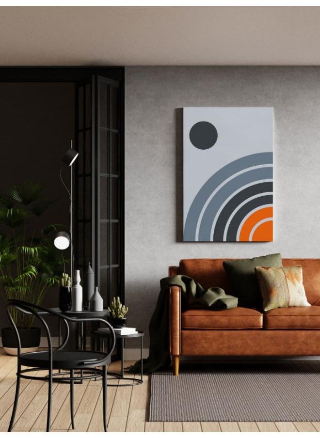 Abstract Geometric with small black circle Printed canvas wall art