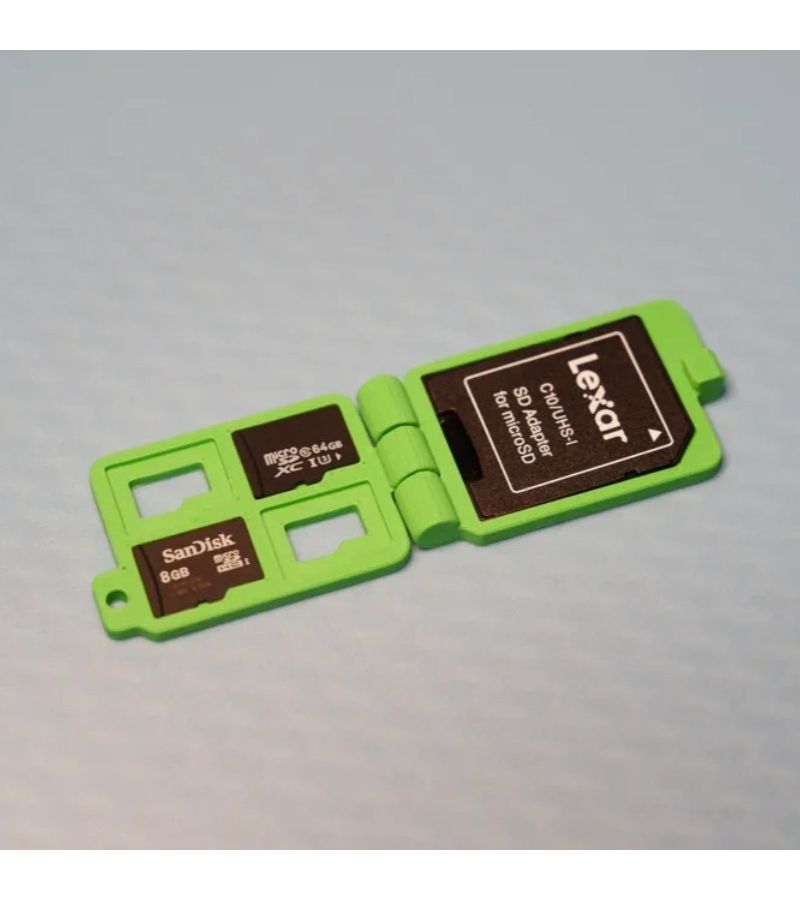 1 حقيبة تخزين بطاقات Micro SD خضراء اللون متوافقة مع SD HC XC UX MMC مقاومة للخدوش منظم مضغوط للهواتف الذكية والأجهزة اللوحية والكاميرات وأجهزة الكمبيوتر المحمولة تصميم محمول للمكتب والمنزل والسفر بلاستيك متين حامل بطاقات متعددة إكسسوارات تقنية غطاء واقٍ أنيق - Image 1