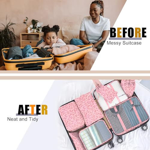 YEEYAA Packing Cubes for Travel - 8 Set Luggage Organizer Bags for Family, Mesh Breathable Packing Cubes for Suitcases Durable Travel Essentials Bags Set - Image 4